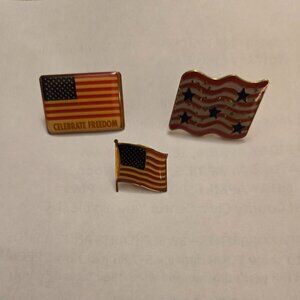 Trio of American Flag Pins - A Patriotic Bundle!